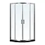 Душевая кабина угловая RJ 100x100 раздвижная, прозрачное стекло 8 мм с покрытием Nano, с ПВХ-подиумом и полочкой, хром K9170-FBM-1006, прозрачная, хром - миниатюра 1