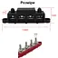 Распределительный блок с шиной Bus Bar с 4-мя шпильками М8 для соединения кабелей 12-48V DC, до 250A (черный) (101169) - миниатюра 5
