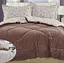 Постільна білизна Laura Grand 4 сезони QM-4-08 комбінована - зимова велюр євро комплект Коричневий - мініатюра 1
