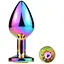 Металлическая анальная пробка Mai Attraction Toys №73 Rainbow - миниатюра 2
