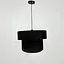 Дизайнерская люстра IONOS 2 с текстильным абажуром Line.F MJ 159-500 BK+BK+WT - миниатюра 9