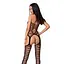 Бодистокинг Passion BS059 комбинезон имитация чулок S/M/L black - миниатюра 2