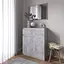 Комод тумба Vays R-23 Бетон-Белые планки, с ящиком и отделением с полками, без ручек, ЛДСП, 80×40×98 см - для спальни, прихожей - миниатюра 1