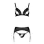 Комплект із еко-шкіри Passion Miley Set black: трусики L/XL - мініатюра 3