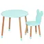 Столик зі стільцем "Ведмедик" 07-025B-ROUND круглий, бірюзовий - мініатюра 1