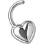 Серебряная серьга-пирсинг в нос Сердечко. 8182436Р - миниатюра 1