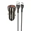 Адаптер автомобильный HOCO Type-C Cable Blue whale car charger set Z46A набор коричневый - миниатюра 1