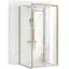 Душевая кабина Rea Rapid Slide 120x100 brushed gold пристенная REA-KPL-04715, Универсальная, прозрачная, золотая - миниатюра 1