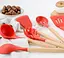 Набір кухонного приладдя Edenberg Silicone kitchen utensils set 12 предметів Червоний - мініатюра 6