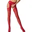 Эротические колготки-бодистокинг Passion S017 red имитация ажурных чулок и пояса S/M/L - миниатюра 1