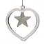 Елочное украшение "Стеклянное сердце со звездой" Ø8,5*9 см, YQ1461643 - миниатюра 1