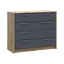 Комод Doros Ронди Дуб Артизан/Графит 4 ящика 100х40х82 (41516186) - миниатюра 4