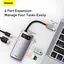 USB-хаб Baseus Metal Gleam Series 4-in-1 Multifunctional Type-C Hub Docking Station Gray (CAHUB-CY0G) [75254] - мініатюра 6