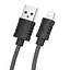 Кабель Borofone BX52 Airy - USB на Lightning - обплетення силіконова піна чорний - мініатюра 1