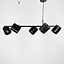 Удлиненная черная люстра-реплика KUP с 5 спотами Line.F MJ 120/5 BK - миниатюра 2
