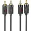 Кабель аудио Hoco UPA29 2 RCA to 2 RCA red and white double lotus (1.5m) Black - миниатюра 1