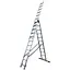 Драбина алюмінієва трисекційна GTM KME311 3x11 сходинок 2.99-7.31м (KME311) (39948) - мініатюра 1