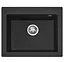 Гранітна кухонна мийка Rea West XL black matt ZLE-00136, Чорний матовий - мініатюра 1