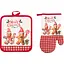 Набір прихваток для кухні Ardesto Christmas Gingerbread 18х20см, 18х30см, 100% поліестер (верх), 100% бавовна (низ), червоний (ART14HG) - мініатюра 1
