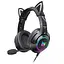 Игровые наушники с кошачьими ушками Onikuma K9 3.5 с микрофоном |Наушники для стриминга Черный - миниатюра 1