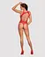 Ажурний бодістокінг із ефектом шнурівки Obsessive B120 teddy red S/M/L One size - мініатюра 4