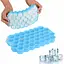 Многоразовая силиконовая форма для приготовления льда с крышкой в виде сот Голубой 88290 - миниатюра 2
