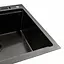 Кухонна мийка Platinum Handmade PVD 60x50 чорна з підставкою для ножів + сифон, дозатор та кошик, Нержавіюча сталь - мініатюра 6