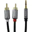 Кабель 3.5 мм mini jack 2 x RCA тюльпана Hoco UPA-10 фірмовий 1 м - мініатюра 1