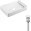 Умивальник Qtap Tern накладний прямокутний 600x405x110 мм White + донний клапан PU02, Білий - мініатюра 1