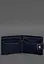 Кожаное портмоне 13.1 зажим с хлястиком синий краст - миниатюра 4