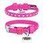 Ошейник для собак кожаный Waudog Glamour с QR-паспортом с клеевыми стразами Ш 9 мм Д 18-21 см розовый - миниатюра 1