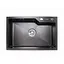 Кухонна мийка Platinum Handmade PVD 650x430x220 чорна (товщина 3,0/1,5 корзина та дозатор в комплекті), Чорний - мініатюра 1