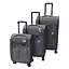 Набор тканевых чемоданов 3в1 с кодовым замком и телескопической ручкой серый (6071) - миниатюра 1