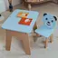 Дитячий стіл з ящиком + стільчик для навчання та гри (Синій з ведмедиком) - мініатюра 1