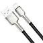 Кабель Baseus Cafule Series Metal Data Cable USB to IP 2.4A 0.25m Black - мініатюра 3