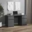 Компьютерный стол Vays, письменный стол с двумя тумбами, c ящиками без ручек R-34 Антрацит - миниатюра 1