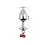 Металеві анальні пробки з підвісками-дзвониками водонепроникні 8,2 см х 3,4 см червоні - мініатюра 3