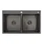 Кухонна мийка Gappo GS8350-6 накладна 830x500 мм, нержавіюча сталь, поверхня PVD, Чорний - мініатюра 1