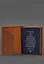 Кожаная обложка для паспорта с канадским гербом светло-коричневая Crazy Horse - миниатюра 3