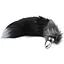 Металева анальна пробка Лісий хвіст Alive Black And White Fox Tail M діаметр 3.4 см - мініатюра 2