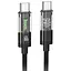 Дата кабель Hoco U116 Transparent Discovery Edition 60W Type-C to Type-C (1.2m) Black - мініатюра 1