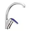 Змішувач для кухні Haiba Magic 777 із синьою ручкою HB0679 Хром - мініатюра 1