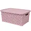 Уценка. Корзина Diomedea с крышкой 29.7x19.6x13 см 6 л пудровая (К12-805)  - миниатюра 1