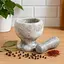 Ступка с пестиком керамическая с дизайном под мрамор, Kitchen Master Серый 87663 - миниатюра 2