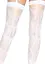 Чулки-сетка со швом сзади Leg Avenue Butterfly back seam thigh highs One size White - миниатюра 4
