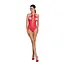 Бодистокинг с декольте Passion BS088 red имитация корсетной шнуровки One size - миниатюра 3