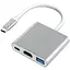 Адаптер перехідник розгалужувач Юсб хаб Type-C 3.1 на HDMI 4K 4в1 USB-концентратор для ноутбука macbook - мініатюра 1