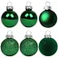 Набір новорічних куль Yes! Fun пластик 8 см 6 шт. зелений (975124) - мініатюра 1