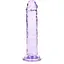 Фалоімітатор RealRock Crystal Clear Realistic Dildo 6'' 14.5 см фіолетовий - мініатюра 1