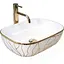 Умивальник Rea Belinda wave white gold накладний білий REA-U8472, Білий - мініатюра 1